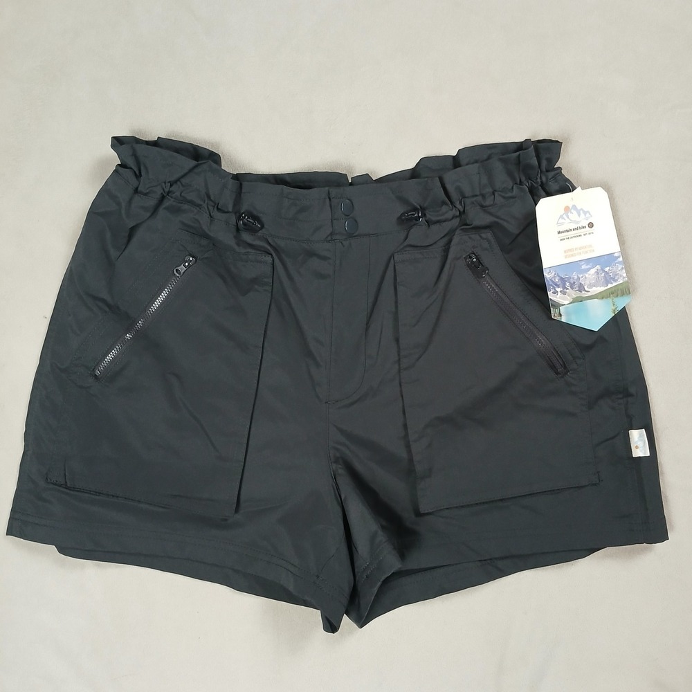 NWT‎ Mountain And Isles Women's Shorts Size Large Black Outdoors Activewear